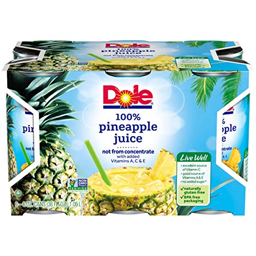 Dole 100% Pineapple Juice, 6 Fl Oz Pack Of 6