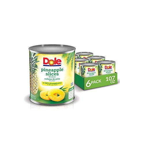 Dole Pineapple Slices In Juice, 107 Ounce Cans Pack Of 6