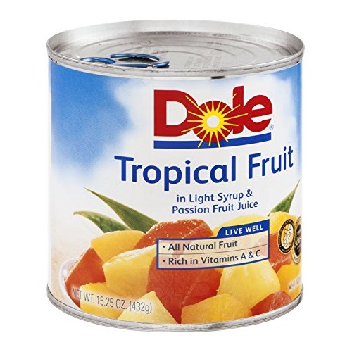 Dole, Tropical Fruit In Light Syryp &Amp; Passionfruit Juice, 15.25O