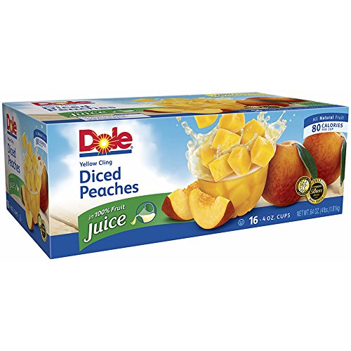 Dole Yellow Cling Diced Peaches, 16 Pk./4 Oz.