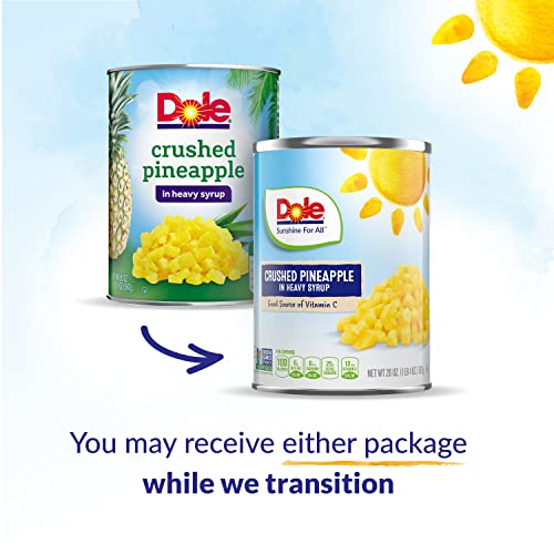 Dole Crushed Pineapple In Heavy Syrup 20Oz Can, Pack Of 12