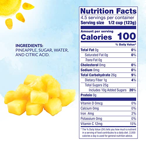 Dole Crushed Pineapple In Heavy Syrup 20Oz Can, Pack Of 12