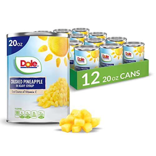 Dole Crushed Pineapple In Heavy Syrup 20Oz Can, Pack Of 12