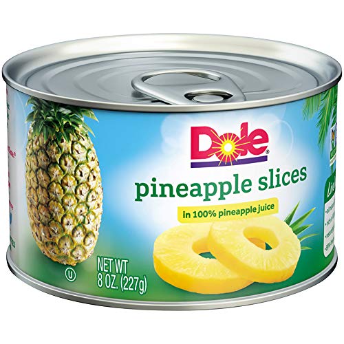 Dole Canned Pineapple Slices In 100% Fruit Juice, 8 Ounce Can P
