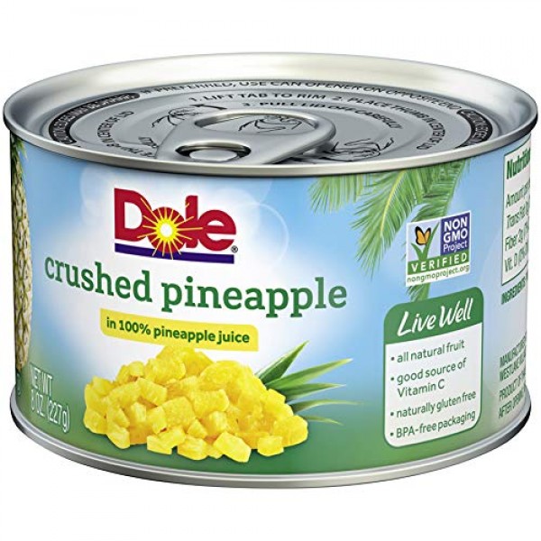 Dole Crushed Pineapple in Juice, 8 Ounce Cans Pack of 12