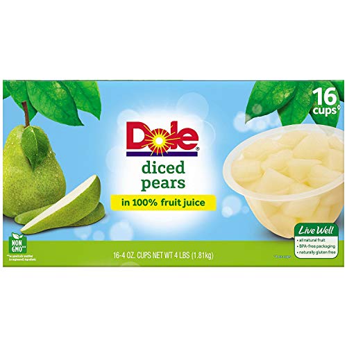 Dole Diced Pears 100 % Fruit Juice 16 Cups 4 Oz Net Wt 64 Oz,,