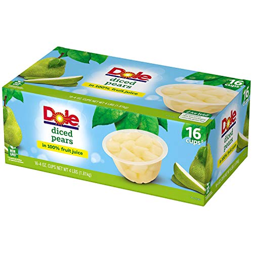 Dole Diced Pears 100 % Fruit Juice 16 Cups 4 Oz Net Wt 64 Oz,,