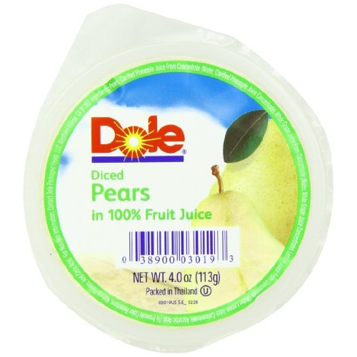 Dole Diced Pears, 4-Ounce Cups Pack Of 36