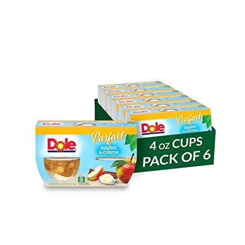 Dole Fruit Bowls, Apples And Creme Parfait, 4 Count, 4.3 Ounce C