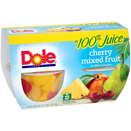 Dole Fruit Bowls Cherry &Amp; Mixed Fruit In 100% Fruit Juice 4 Oz 4