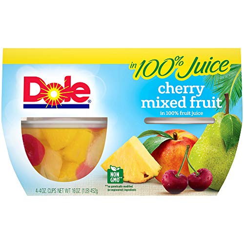 Dole Fruit Bowls Cherry &Amp; Mixed Fruit In 100% Fruit Juice 4 Oz 4