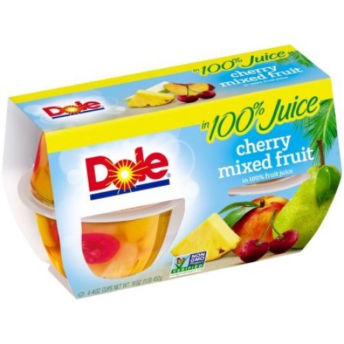 Dole Fruit Bowls Cherry Mixed Fruit In 100% Fruit Juice, 4 Ounc