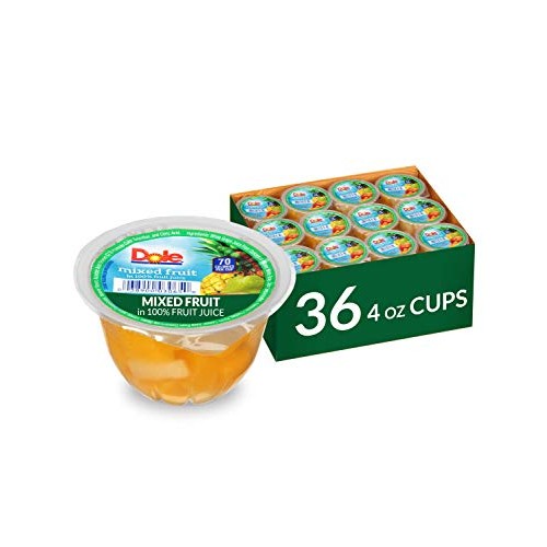 Dole Fruit Bowls, Dole Mixed Fruit , 4-Ounce Cups Pack Of 36