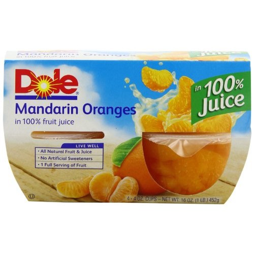 Dole Fruit Bowls Mandarin Oranges In Juice, 4 Cups 6 Pack