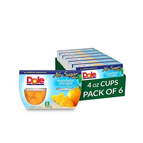 Dole Fruit Bowls, Mandarin Oranges In Water, No Sugar Added, 4 C