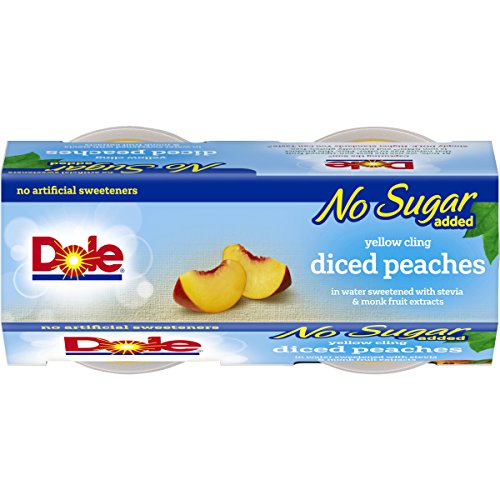 Dole Fruit Bowls No Sugar Added Yellow Cling Diced Peaches, 4 Cu