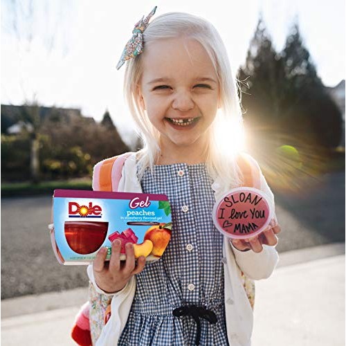 Dole Fruit Bowls, Peaches In Strawberry Flavored Gel, 4.3Oz, 36