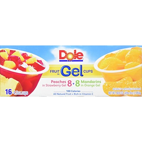 Dole Gel Fruit Bowl Mixed In Peaches And Mandarins, 68.8 Ounce