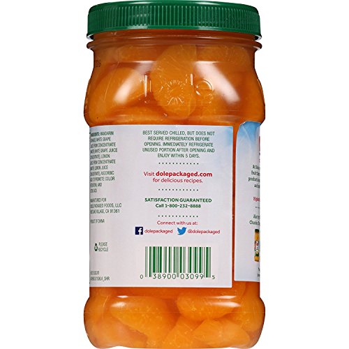 Dole Jarred Mandarin Oranges In 100% Fruit Juice, 23.5 Ounce Jar