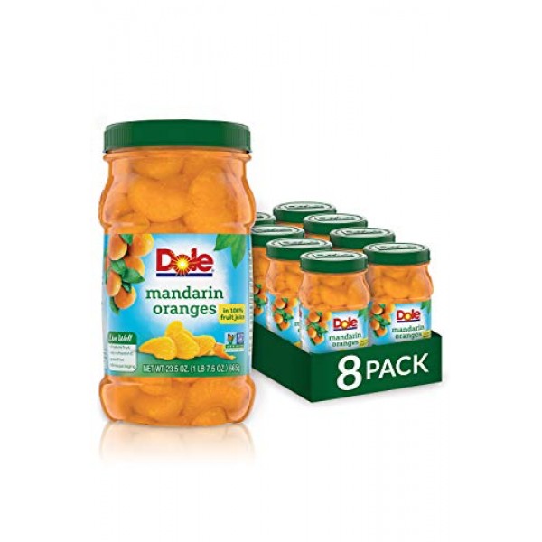 Dole Jarred Mandarin Oranges In 100% Fruit Juice, 23.5 Ounce Jar