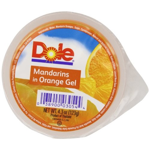 Dole Mandarin In Orange Gel, 4.3-Ounce Cups Pack Of 36