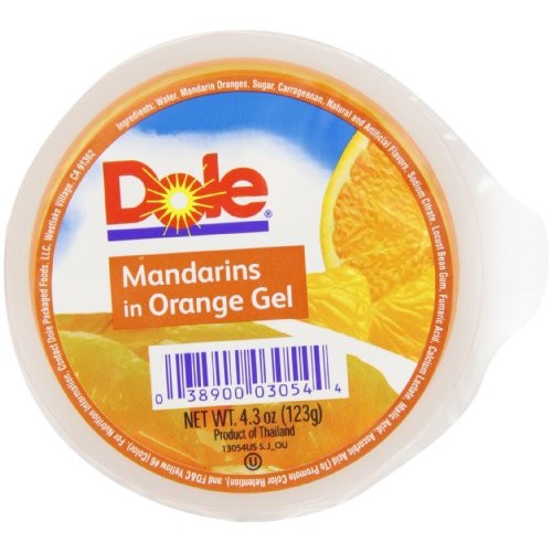 Dole Mandarin In Orange Gel, 4.3-Ounce Cups Pack Of 36