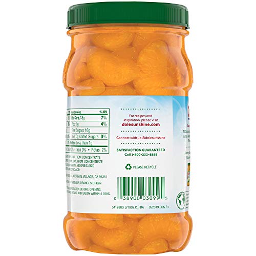Dole Mandarin Oranges In 100% Fruit Juice, 23.5 Ounce Jar