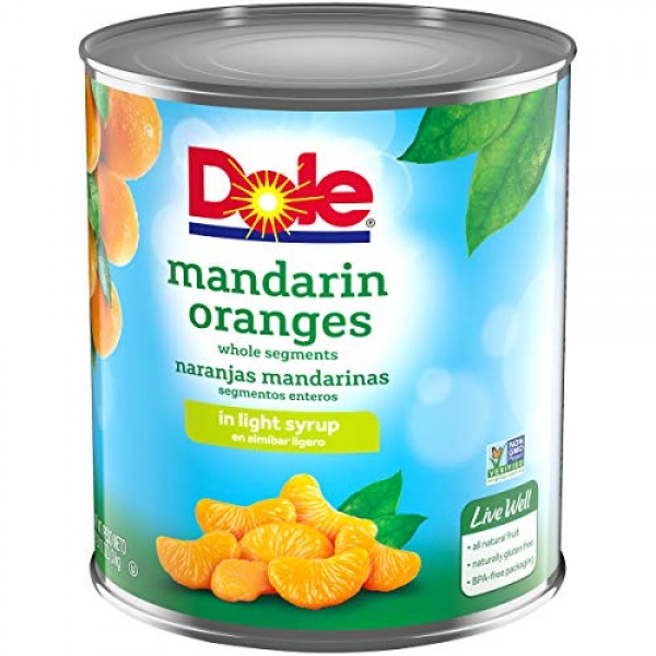 Dole, Mandarin Oranges in Light Syrup, 106oz, 6 cans