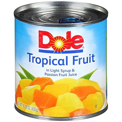 Dole Mixed Tropical Fruit In Light Syrup And Passion Fruit Juice
