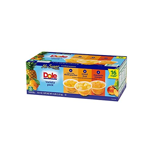 Dole No Sugar Added Mixed Fruit Variety Pack, 4 Ounce 16 Pack