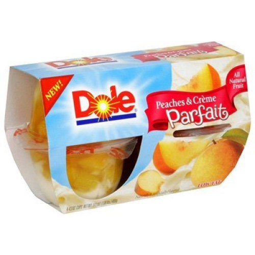 Dole, Parfait Cups, Peaches &Amp; Creme, 4 Count, 17.2Oz Package Pa