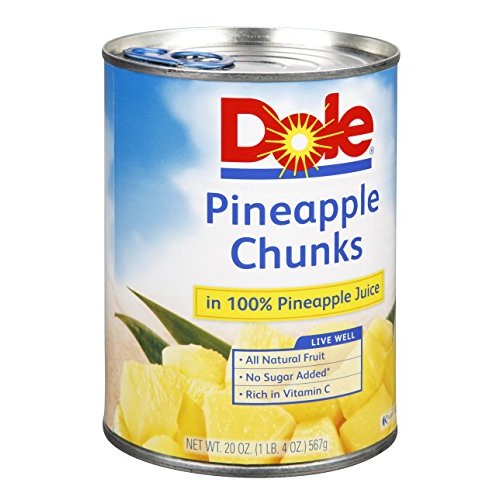 Dole, Pineapple Chunks In 100% Pineapple Juice, 20-Ounce Can Pa