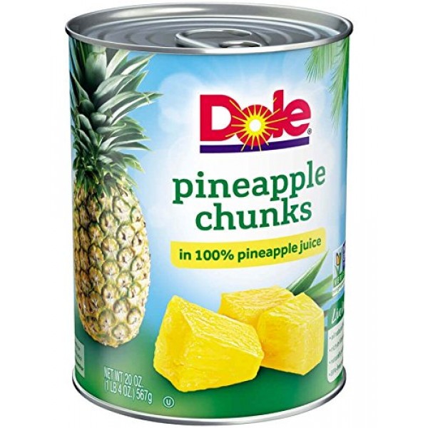 Dole Pineapple Chunks in 100% Pineapple Juice 20 oz. Pack of 3