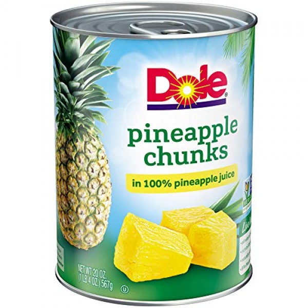 Dole Pineapple Chunks in Juice, 20 Ounce Cans Pack of 12