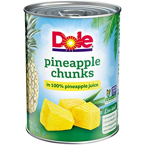 Dole Pineapple Chunks In Juice, 20 Ounce Cans Pack Of 12