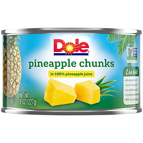Dole Pineapple Chunks In Juice, 8 Ounce Cans Pack Of 12