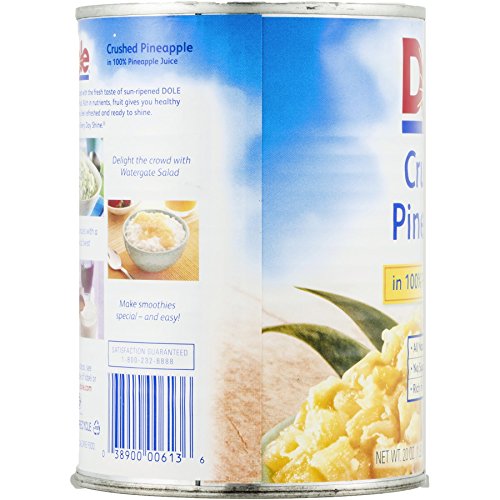 Dole, Pineapple, Crushed In 100% Pineapple Juice, No Sugar Addae