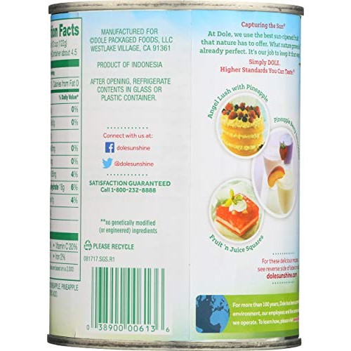 Dole Pineapple In Juice Crushed - 20 Oz