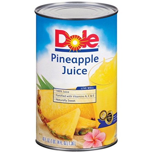 Dole Pineapple Juice, 46-Ounce Cans Pack Of 12