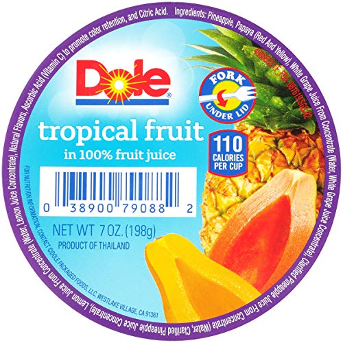 Dole Tropical Fruit In 100% Fruit Juices, 7-Ounce Containers Pa