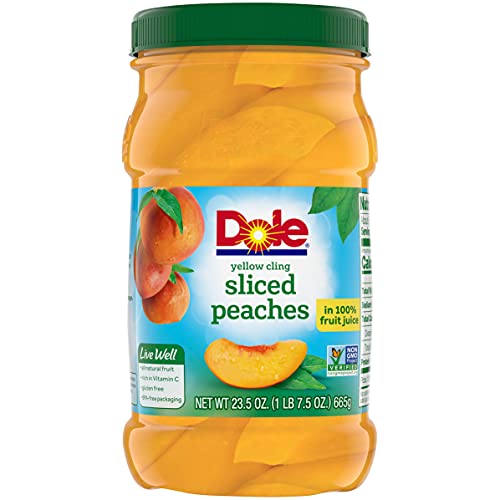 Dole Sliced Yellow Cling Peaches In 100% Fruit Juice, 23.5 Ounce
