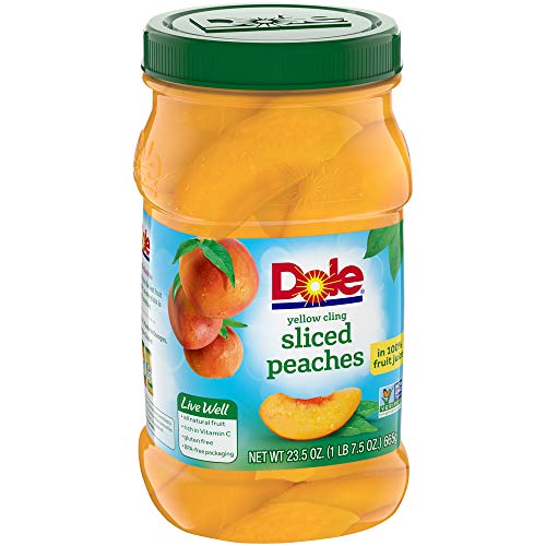 Dole Sliced Yellow Cling Peaches In 100% Fruit Juice, 23.5 Ounce