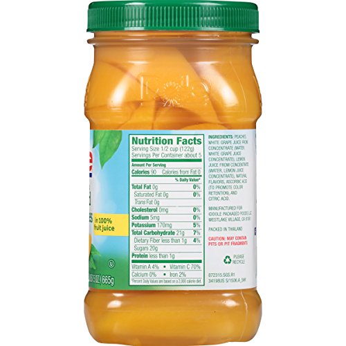 Dole Sliced Yellow Cling Peaches In 100% Fruit Juice, 23.5 Ounce