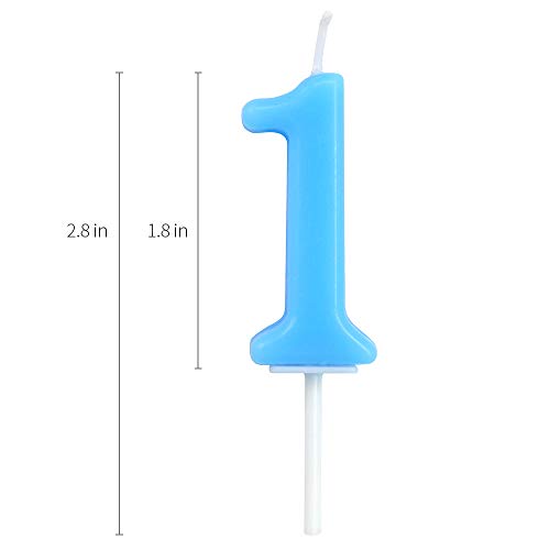 Birthday Candle Numbers, Dobmit Cute Blue Birthday Candle Number 1