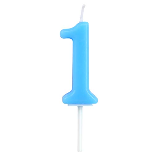 Birthday Candle Numbers, Dobmit Cute Blue Birthday Candle Number 1