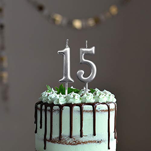 Dollet Silver Birthday Candles Number 1 Cake Topper Decoration G