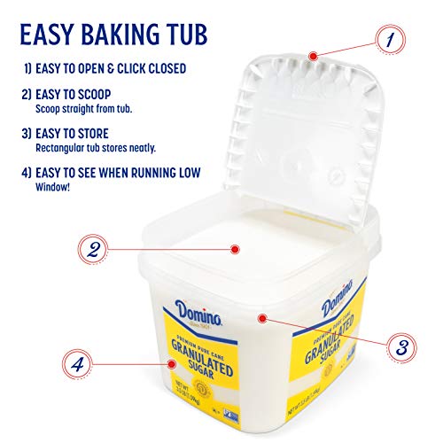 Domino Granulated Pure Cane Sugar, 3.5 Lb Easy Baking Tub