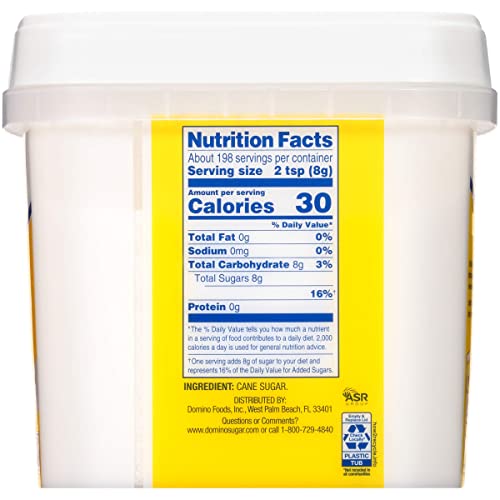 Domino Premium Pure Cane Granulated Sugar, 3.5 LB Easy Baking Tu...