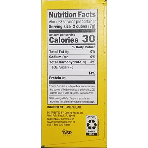 Domino Premium Pure Cane Sugar Cubes Dots, 1 Pound Box