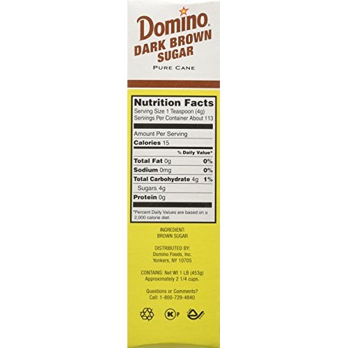 Domino Pure Cane Dark Brown Sugar 1Lb